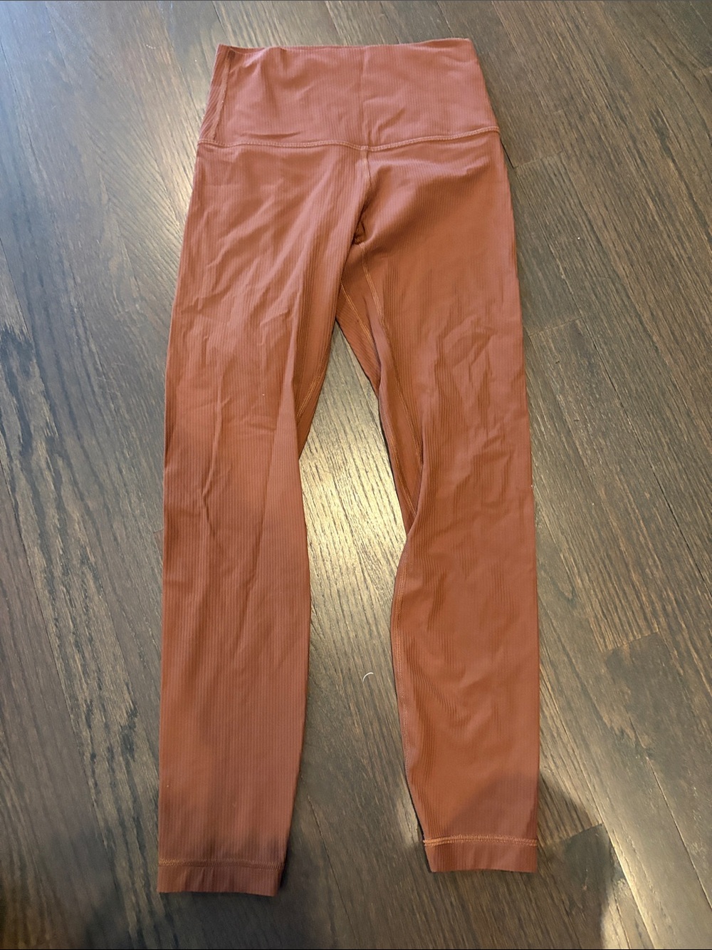 lululemon athletica Ribbed Align Leggings in Rust Brown